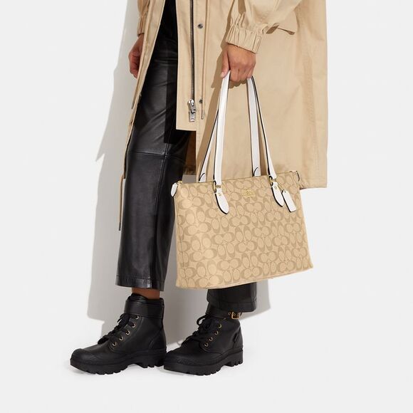 NWT Coach Outlet Gallery Tote Bag In Signature Canvas - Picture 4 of 5